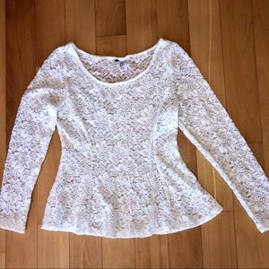 Lace Peplum Shirt Sz M sassy and fun!
